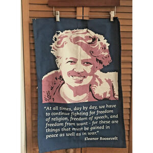 Eleanor Roosevelt Radical Tea Towel Made in United Kingdom of Organic Cotton EUC